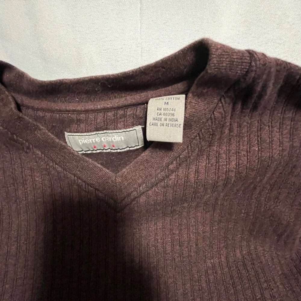 Pierre Cardin Dark Brown V-Neck Sweater